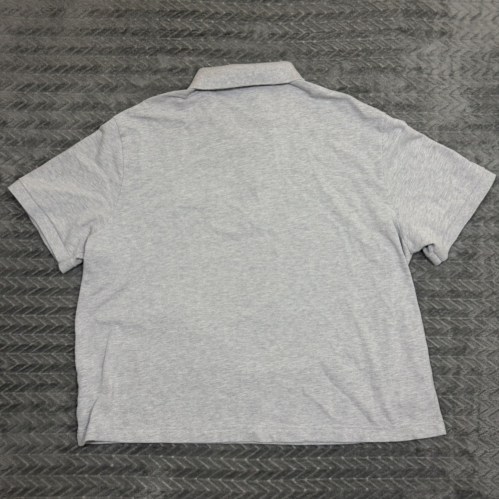 Lacoste Polo Shirt Men 10R Gray Collared Short Sleeve Big Embroidery Boxy Fit - Picture 10 of 11
